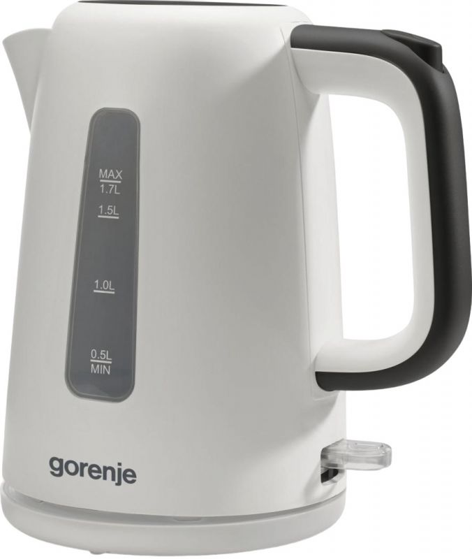 Електрочайник Gorenje 1.7л, Strix контроль, пластик, білий