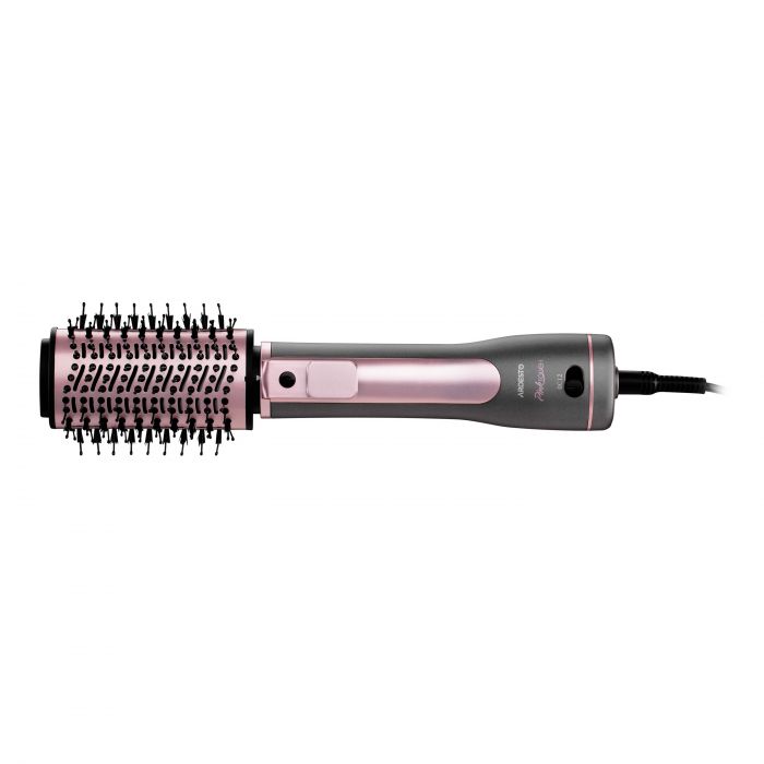 Фен-щітка ARDESTO Brush Pink Touch, 1200Вт, 2 швидкості, 2 темп. режими, LED-дисплей, функція іонізації , 4 насадки, сірий+ рожевий