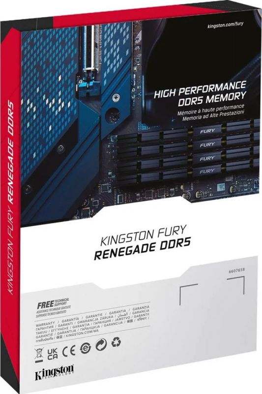 Пам'ять ПК Kingston DDR5 16GB 7600 FURY Renegade XMP Срібний