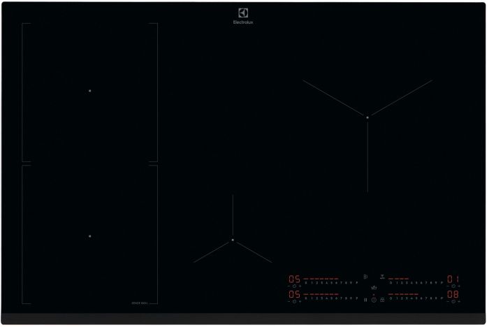 Варильна поверхня Electrolux індукційна, 80см, розширена зона, датчик кипіння, Hob2Hood, чорний