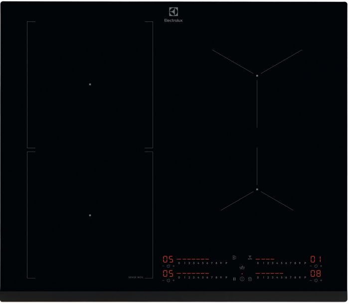 Варильна поверхня Electrolux індукційна, 60см, розширена зона, датчик кипіння, Hob2Hood, чорний
