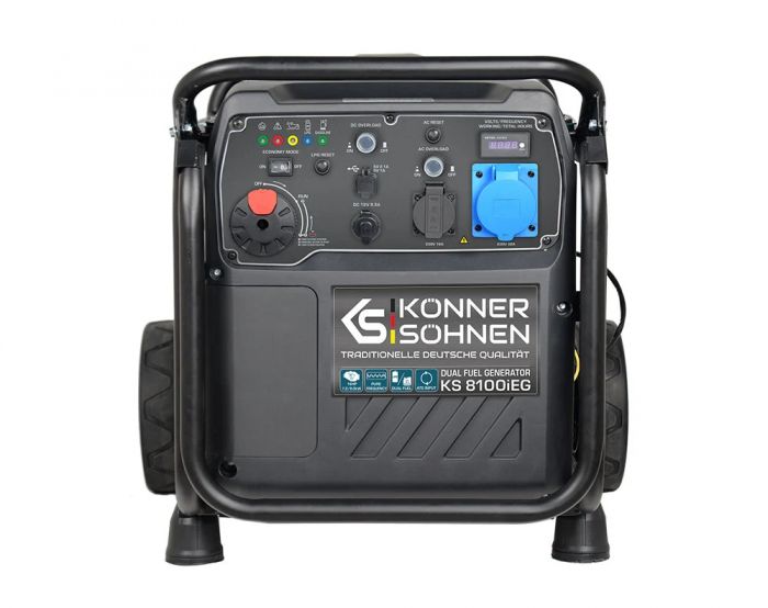 Генератор газобензиновий інверторний Konner&Sohnen KS8100IEG, LPG 230В, 8.5кВт, електростартер, 68кг