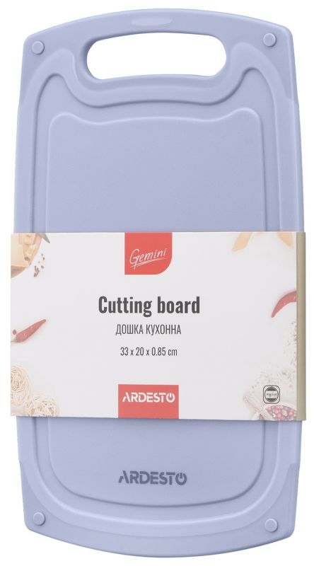 Дошка кухонна ARDESTO Gemini, 33х20х0.85см, пластик, сірий