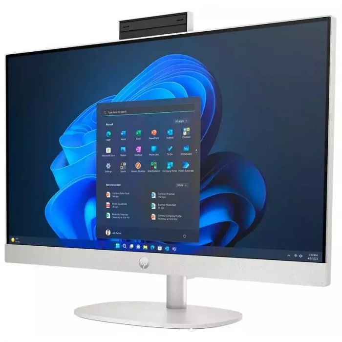 Комп'ютер персональний моноблок HP 245-G10 23.8" FHD IPS AG, AMD R5-7520U, 16GB, F512GB, UMA, WiFi, кл+м, 3р, Win11P, білий