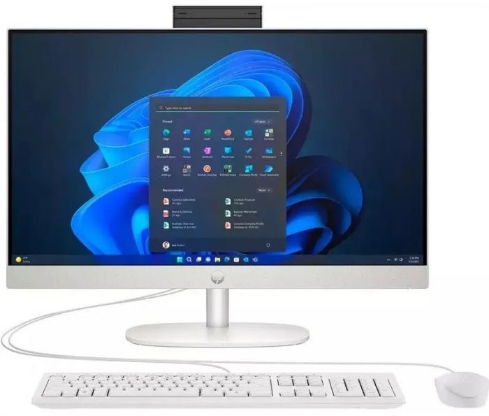 Комп'ютер персональний моноблок HP 245-G10 23.8" FHD IPS AG, AMD R5-7520U, 16GB, F512GB, UMA, WiFi, кл+м, 3р, Win11P, білий