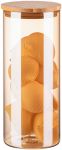 Банка для зберігання ARDESTO Golden Moon, 1000мл, скло, бамбук, кругла, золотистий
