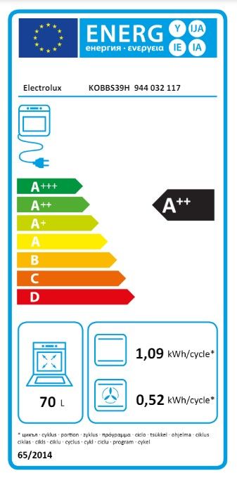 Духова шафа Electrolux електрична, 70л, А++, пара, дисплей, конвекція, ф-ція пароварки, телескопічні напрямні, чорний