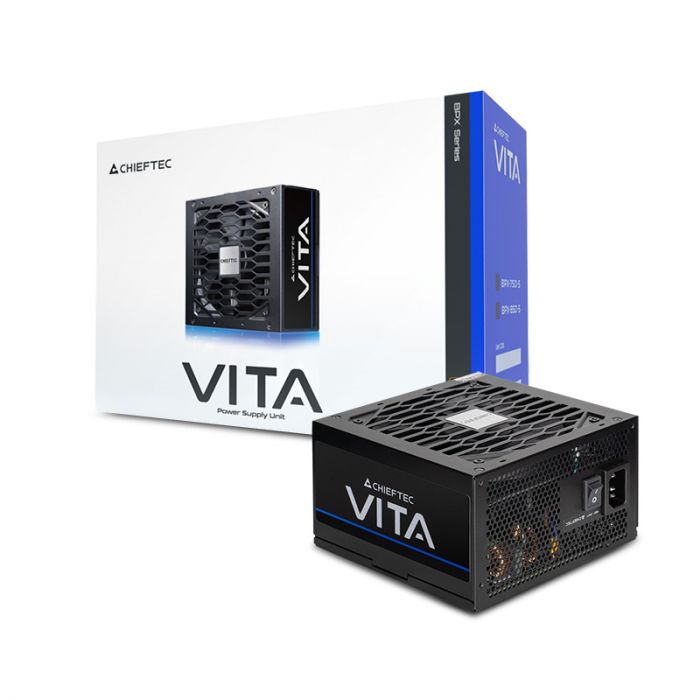 Блок живлення CHIEFTEC Vita  (750W), >85%, 80+ Bronze, 120мм, 1xMB 24pin(20+4), 2xCPU 8pin(4+4), 2xMolex, 6xSATA, 4xPCIe 8pin(6+2)