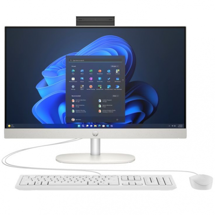 Комп'ютер персональний моноблок HP 240-G10 23.8" FHD IPS AG, Intel i3-N300, 8GB, F512GB, UMA, WiFi, кл+м, 3р, DOS, білий