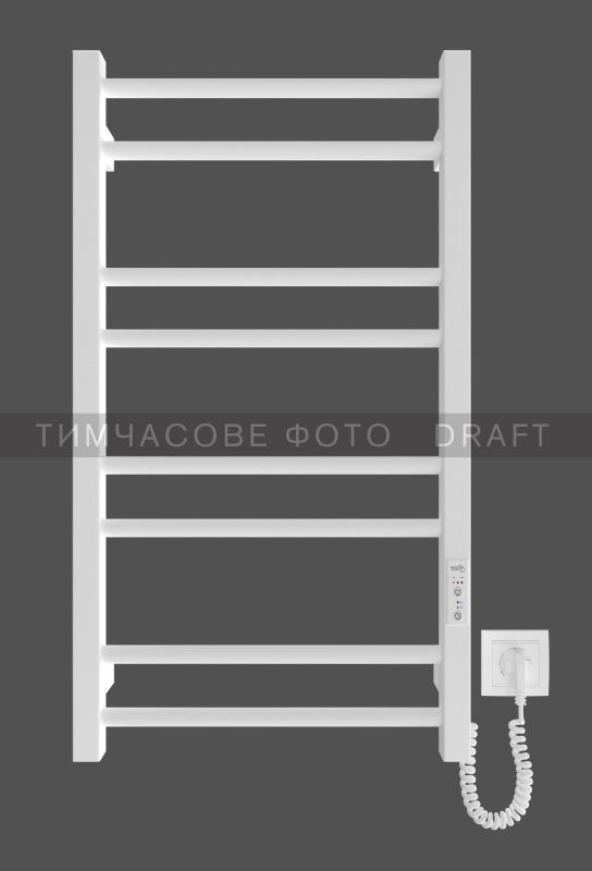 Рушникосушка Ardesto електрична  Square-TR K, 770x430х80мм, таймер-регулятор, сталь, білий матовий