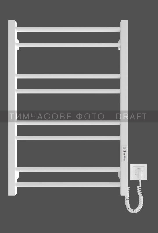 Рушникосушка Ardesto електрична  Square-TR K, 770x530х80мм, таймер-регулятор, сталь, білий матовий