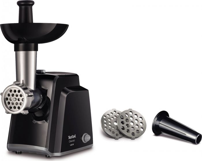 М'ясорубка Tefal Classic, 1400Вт, 1.7кг/хв, 2 решітки, насадка для ковбас, пластик, чорний