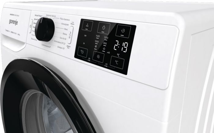 Пральна машина Gorenje фронтальна, 8кг, 1400, A+++, 46,5см, дисплей, пара, інвертор, білий