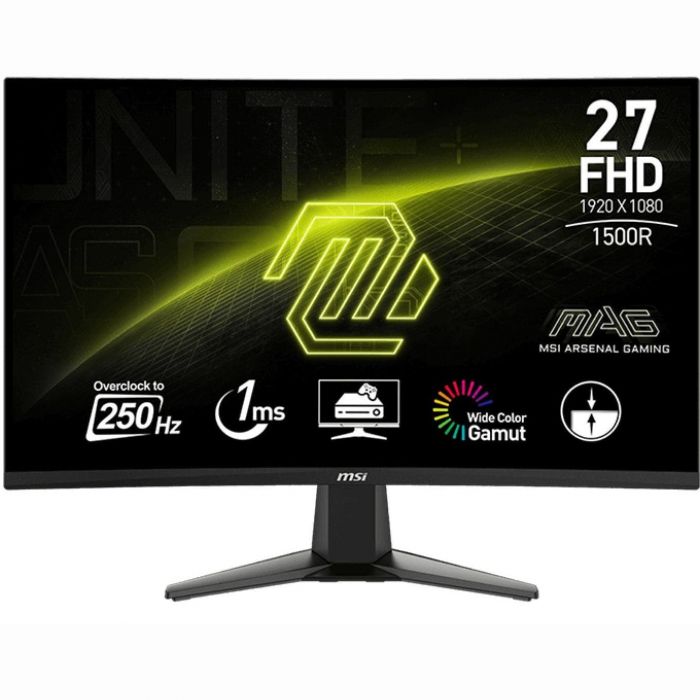 Монітор MSI 27" MAG 27C6X 2xHDMI, DP, USB-C, 2xUSB, Audio, VA, 250Hz, 1ms, sRGB 99%, CURVED, AdaptiveSync