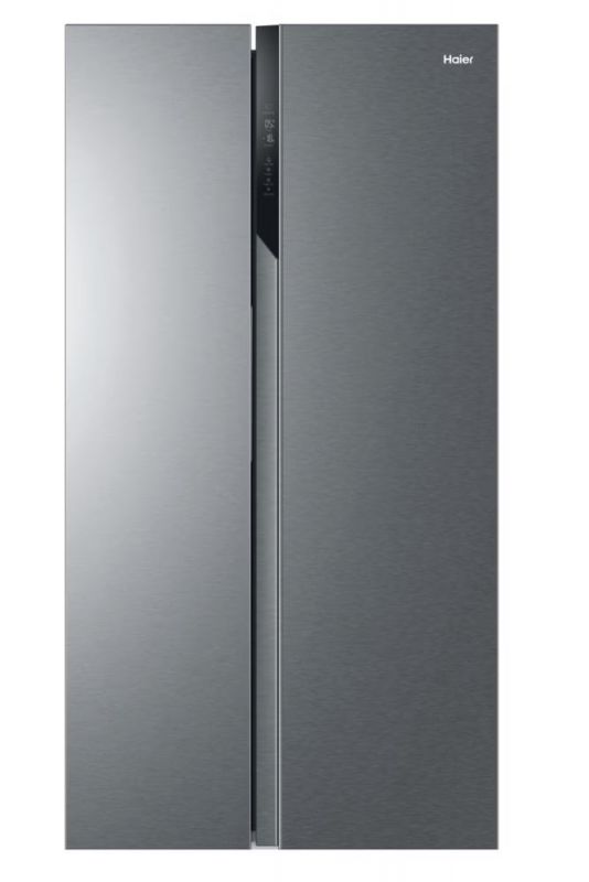 Холодильник Haier SBS, 177.5x90.8х64.7, холод.відд.-337л, мороз.відд.-177л, 2дв., А++, NF, інв., дисплей, cріблястий