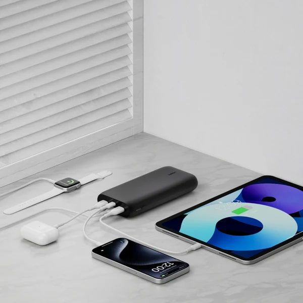 Акумулятор портативний літій-іонний Power Bank Belkin 26000мА·год, 32Вт, USB-A/USB-C PD PPS, чорний