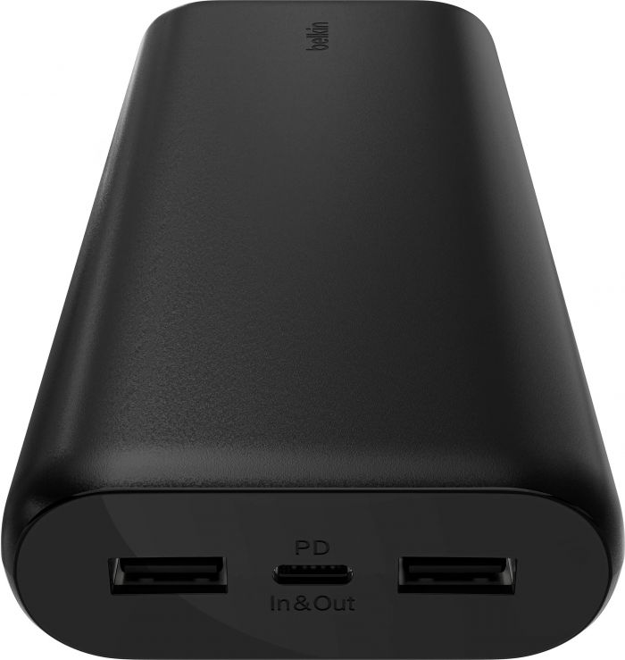 Акумулятор портативний літій-іонний Power Bank Belkin 20000мА·год, 20Вт, 2хUSB-A/USB-C, чорний