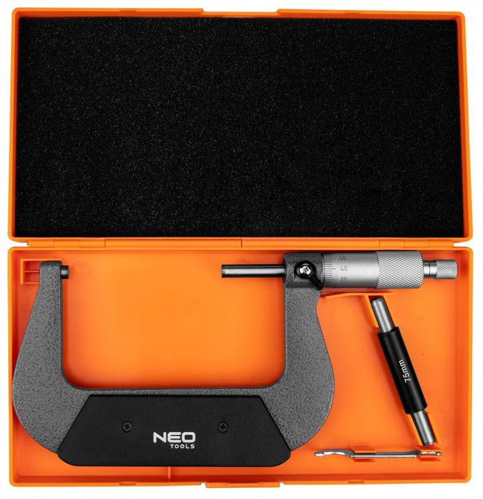 Мікрометр Neo Tools з верн'єром 75-100 мм, ±0.01 мм/м