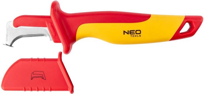 Ніж монтерський Neo Tools, діелектричний, для робіт під напругою 1000В, вигнуте лезо, 180мм