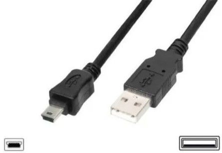 Кабель USB-A > miniUSB заряджання/синхронізації, DIGITUS, 1.8м, чорний