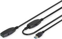 Подовжувач DIGITUS USB 3.0 Active Cable, A/M-A/F, 10м, чорний