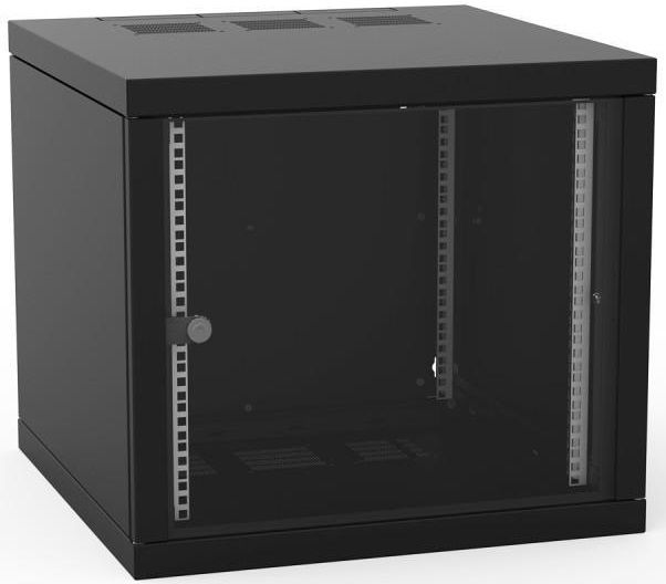 Шафа ZPAS 19", 10U, Z-BOX, змінні бічні стінки, скляні двері, 600x600 мм, максимально 100кг, чорна