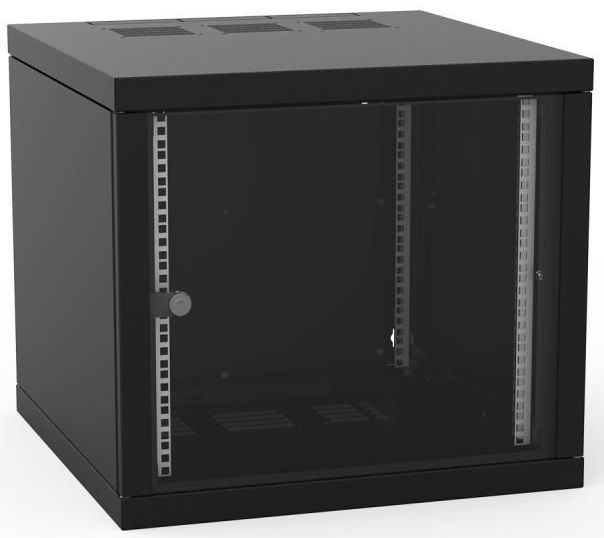 Шафа ZPAS 19", 12U, Z-BOX, змінні бічні стінки, скляні двері, 600x600 мм, максимально 100кг, чорна