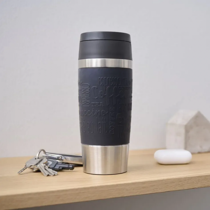 Термочашка Tefal Travel Mug Classic, 360мл, нержавіюча сталь, чорний