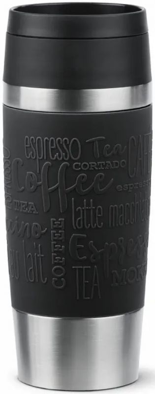 Термочашка Tefal Travel Mug Classic, 360мл, нержавіюча сталь, чорний