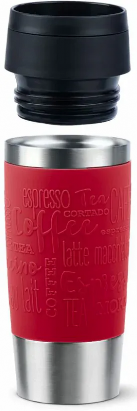 Термочашка Tefal Travel Mug Classic, 360мл, нержавіюча сталь, червоний