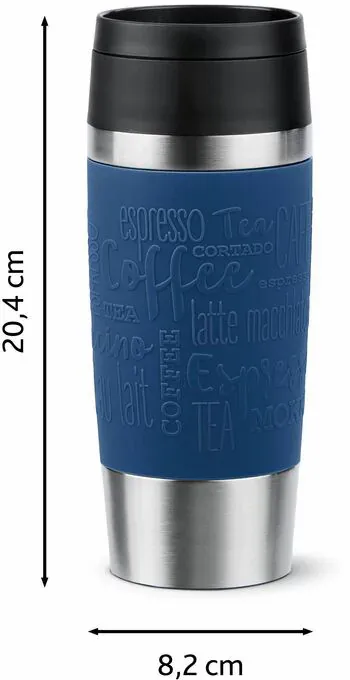 Термочашка Tefal Travel Mug Classic, 360мл, нержавіюча сталь, синій