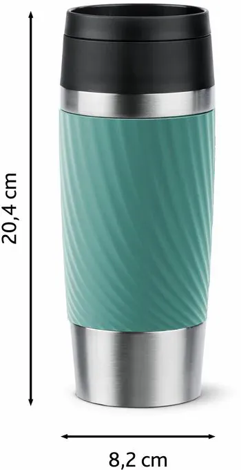 Термочашка Tefal Travel Mug Classic Twist, 360мл, нержавіюча сталь, зелений