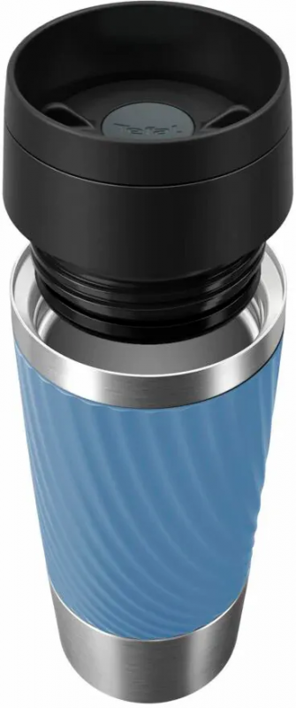 Термочашка Tefal Travel Mug Classic Twist, 360мл, нержавіюча сталь, блакитний