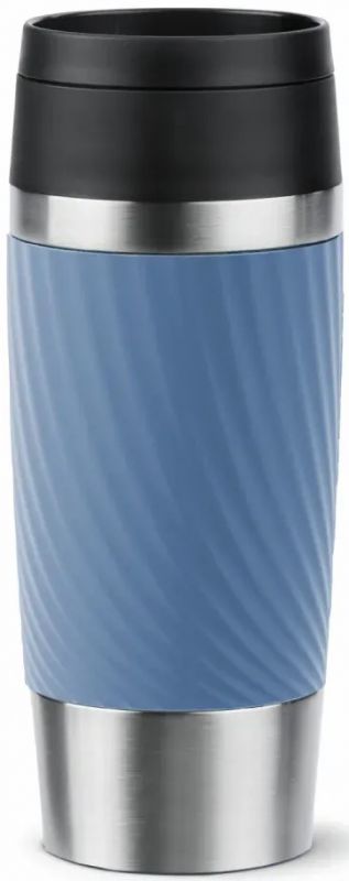 Термочашка Tefal Travel Mug Classic Twist, 360мл, нержавіюча сталь, блакитний