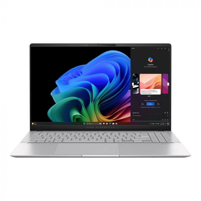 Ноутбук ASUS Vivobook S 15 S5507QA-MA004W 15.6" 3K OLED, Qualcomm X Plus X1P 42 100, 16GB, F1TB, UMA, Win11, Сріблястий