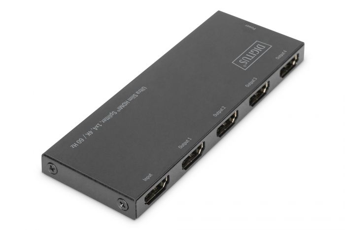 Відеосплітер DIGITUS HDMI (INx1 - OUTx4), 4K, Ultra Slim