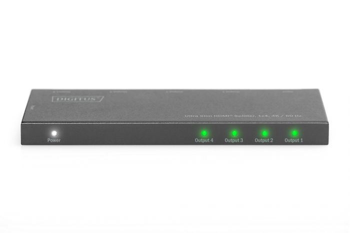 Відеосплітер DIGITUS HDMI (INx1 - OUTx4), 4K, Ultra Slim