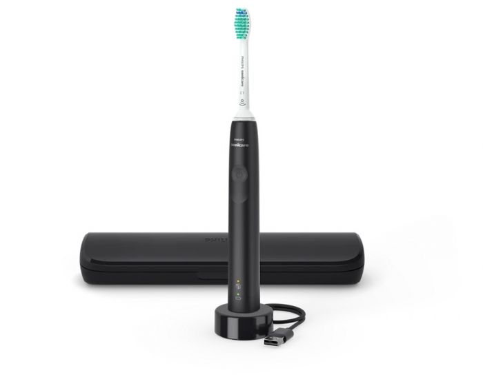 Щітка зубна електр. Philips, Sonicare Gemini 3100, 31т. колив/хв, насадок-1, футляр, чорний