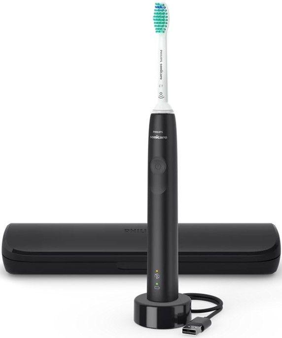 Щітка зубна електр. Philips, Sonicare Gemini 3100, 31т. колив/хв, насадок-1, футляр, чорний