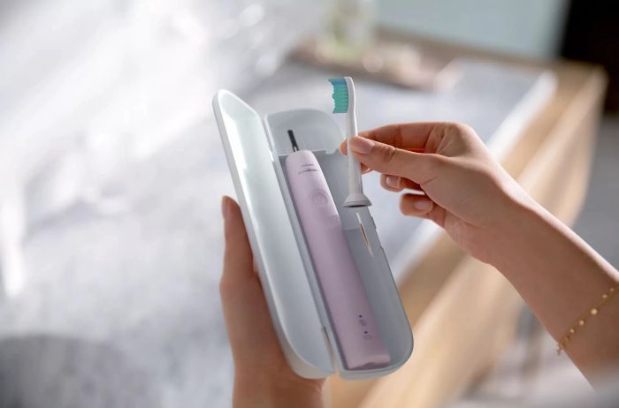 Щітка зубна електр. Philips, Sonicare Gemini 3100, 31т. колив/хв, насадок-1, футляр, рожевий