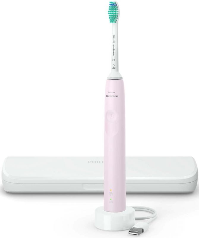 Щітка зубна електр. Philips, Sonicare Gemini 3100, 31т. колив/хв, насадок-1, футляр, рожевий