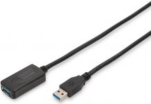Подовжувач DIGITUS USB 3.0 Active Cable, A/M-A/F, 5м, чорний