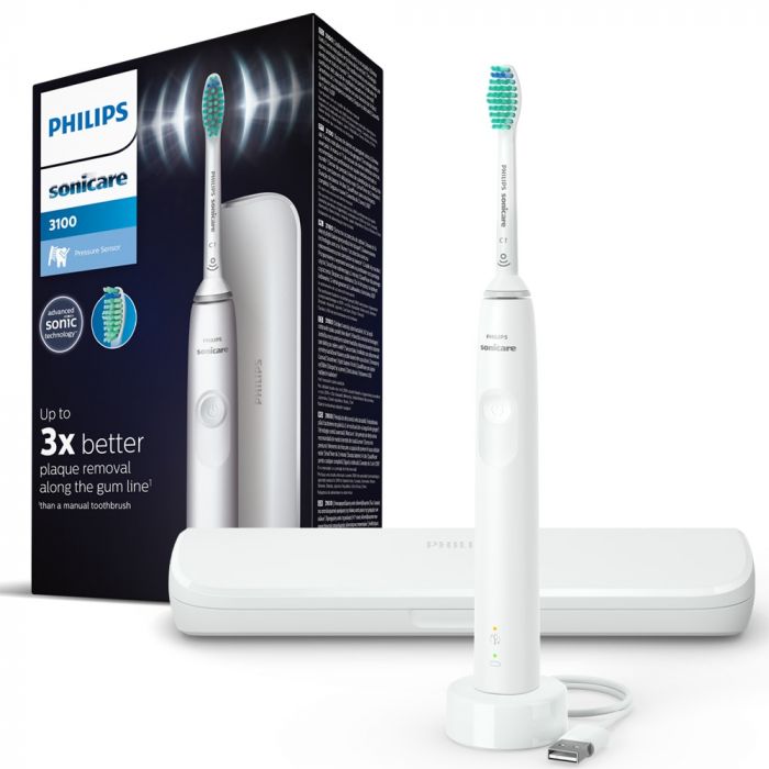 Щітка зубна електр. Philips, Sonicare Gemini 3100, 31т. колив/хв, насадок-1, футляр, білий