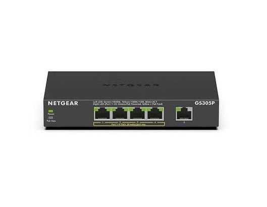 Комутатор NETGEAR GS305P 5xGE (4xPoE), 63Вт, Некерований