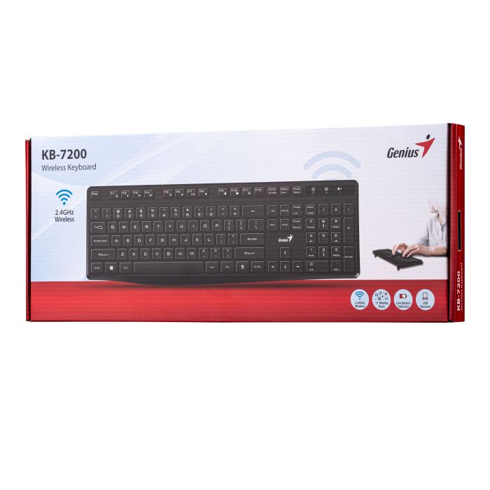 Клавіатура мембранна Genius KB-7200, 104key, WL, EN/UKR, чорний