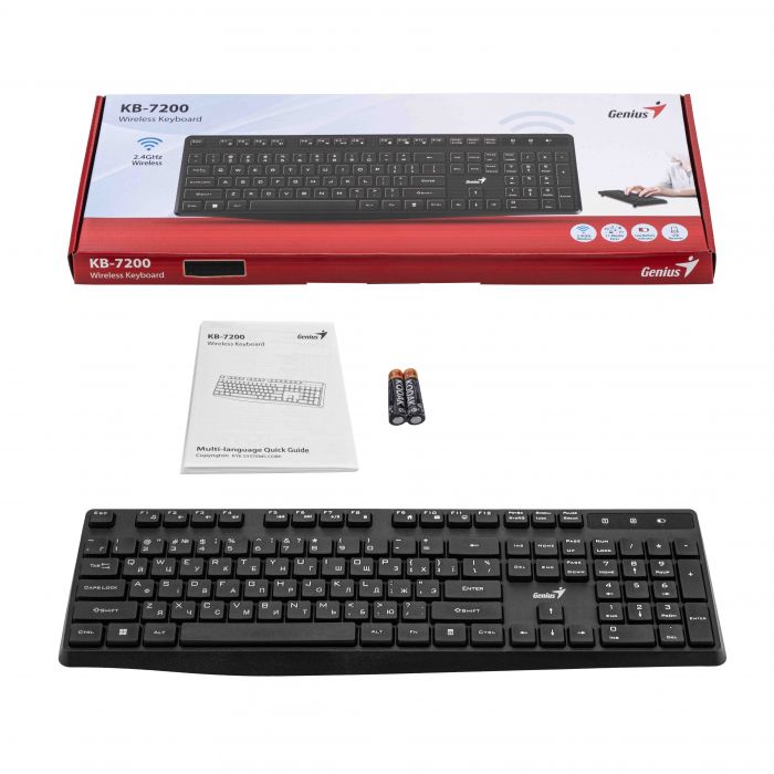 Клавіатура мембранна Genius KB-7200, 104key, WL, EN/UKR, чорний