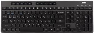 Клавіатура мембранна 2E KS280 120key, WL/BT, EN/UK, silent, чорно-сіра