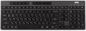 Клавіатура мембранна 2E KS280 120key, WL/BT, EN/UK/RU, silent, чорно-сіра