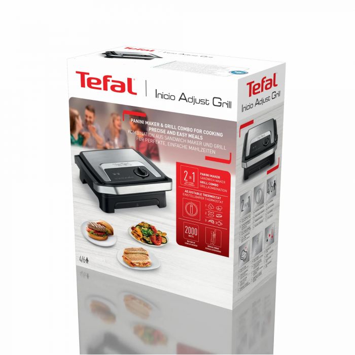 Гриль Tefal прижимний Inicio Classic 2000Вт, темп. режимів-3, метал, чорний