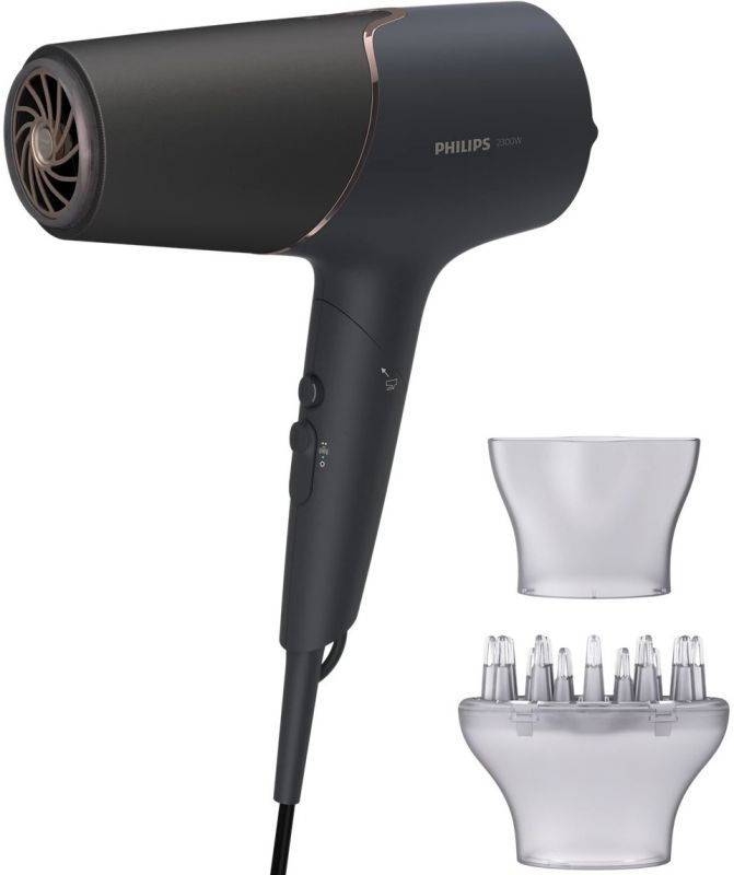 Фен Philips 5000 Series, 2300 Вт, 3 режими, дифузор, іоніз-я, хол. обдув, чорний